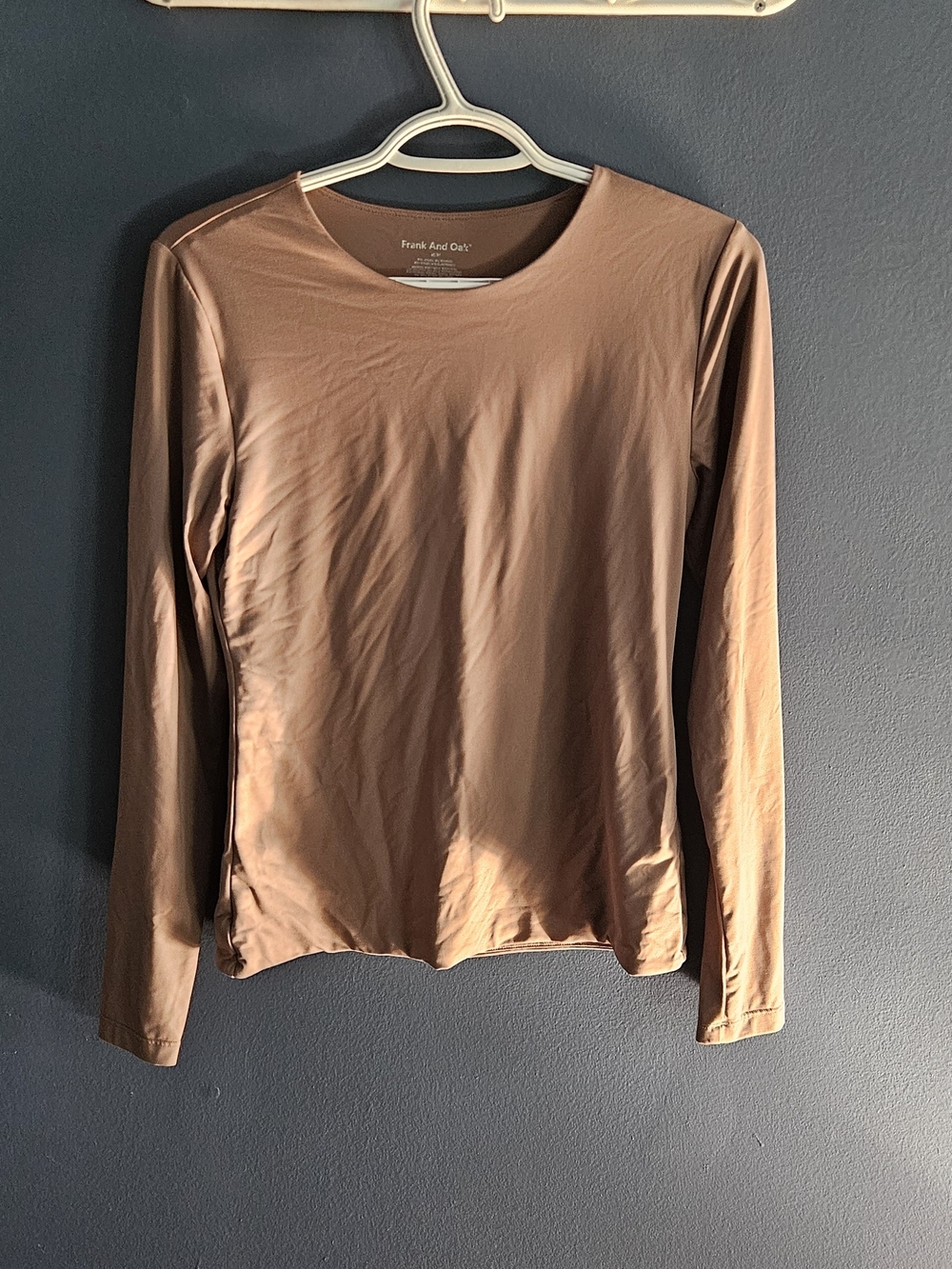 Women’s Long Sleeve Crewneck Top — Brown